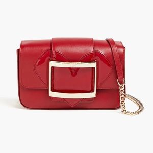 Roger Vivien Smooth and patent-leather shoulder bag colour crimson new with tag